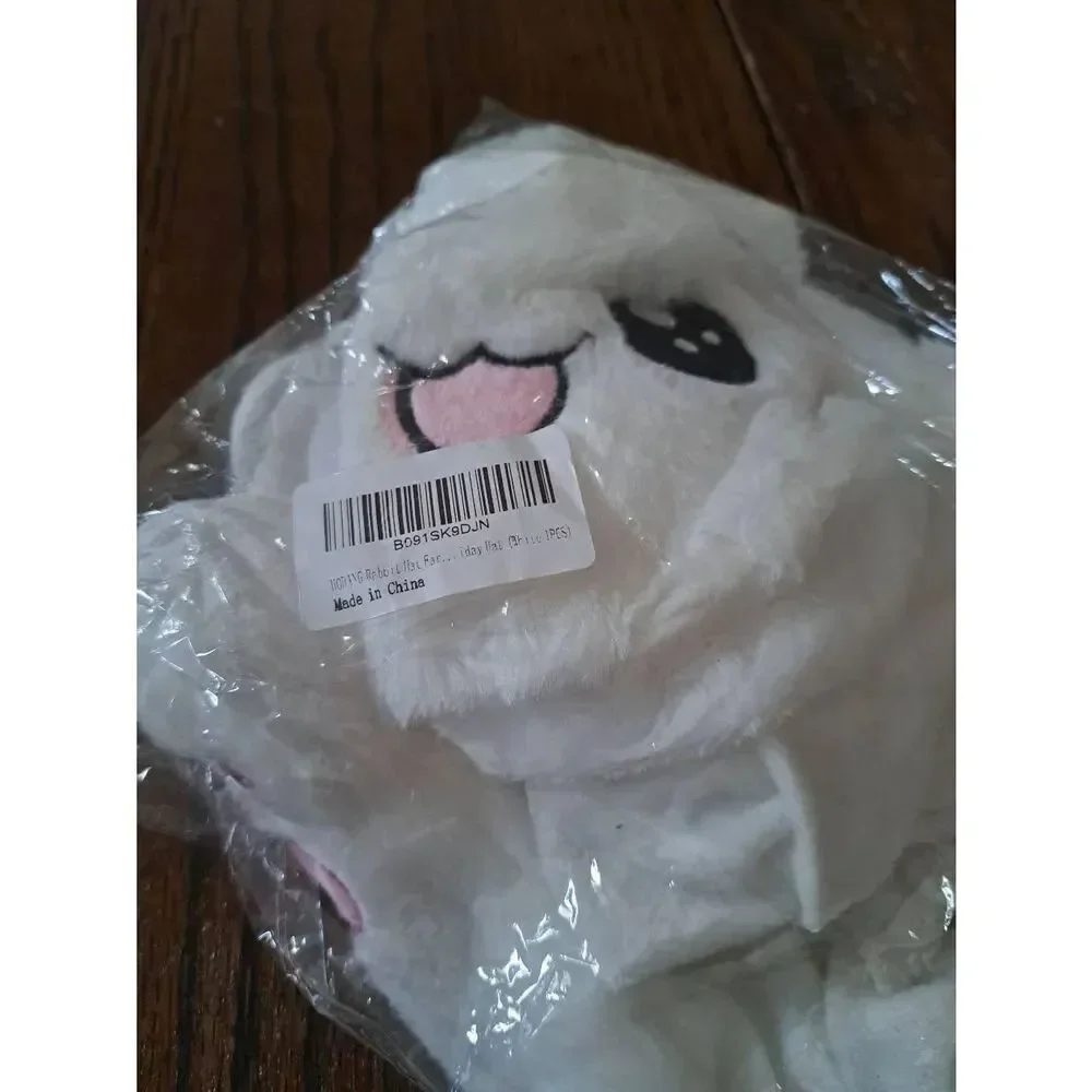 New Girls Easter Bunny Rabbit Hat Ears Move Pink White CUTE NWT